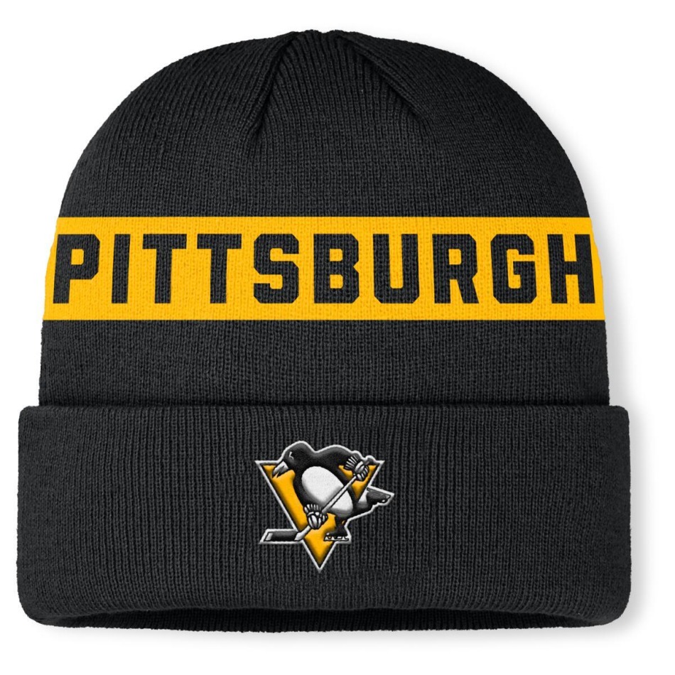 Pittsburgh Penguins zimní čepice Authentic Pro A/Cap Cuffed inscription - Pittsburgh Penguins kšiltovky, čepice, rukavice