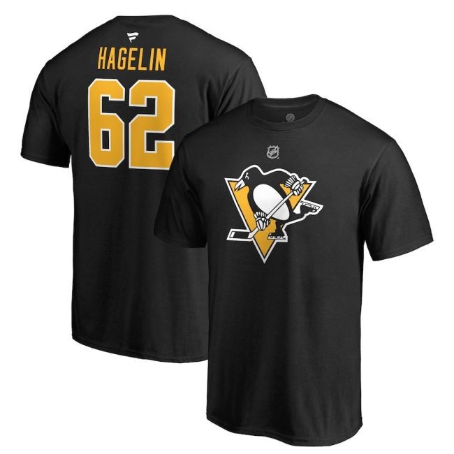 Tričko 62 Carl Hagelin Stack Logo Name & Number Pittsburgh - Pittsburgh Penguins Trička