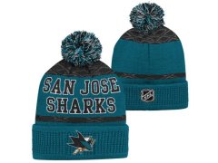 San Jose Sharks dětská zimní čepice Puck Pattern Cuffed Pom