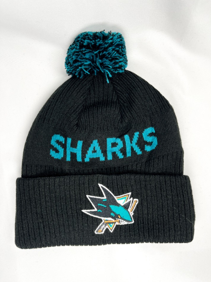 San Jose Sharks dětská zimní čepice Cufed Knit With Pom - San Jose Sharks dětské oblečení