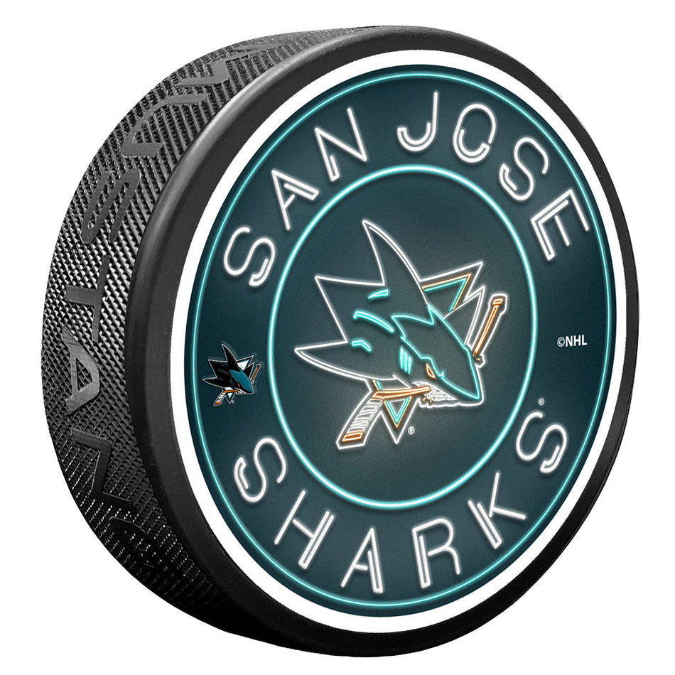 San Jose Sharks puk Neon - San Jose Sharks hokejové vybavení