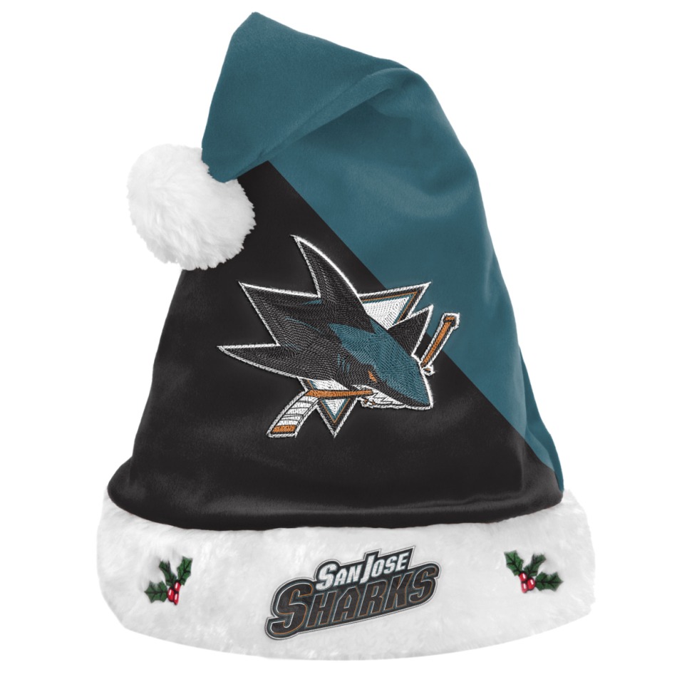 San Jose Sharks zimní čepice foco colorblock santa hat - San Jose Sharks kšiltovky, čepice, rukavice