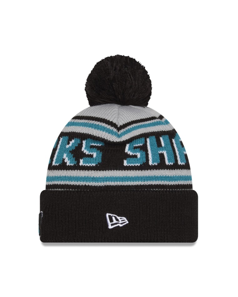 San Jose Sharks zimní čepice NHL Pom Wordmark - San Jose Sharks kšiltovky, čepice, rukavice