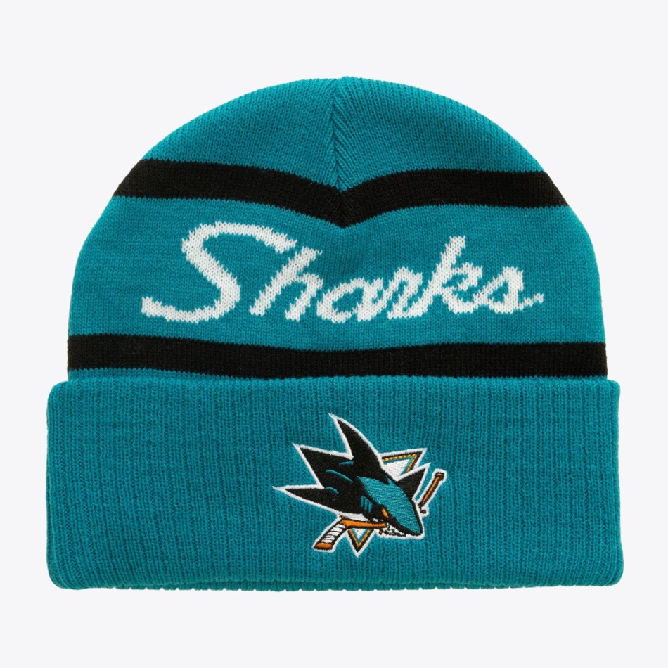 San Jose Sharks zimní čepice NHL Head Coach Knit - San Jose Sharks kšiltovky, čepice, rukavice