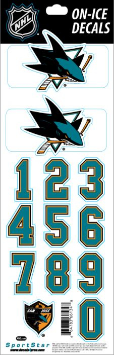 San Jose Sharks samolepky na helmu Decals - San Jose Sharks ostatní suvenýry