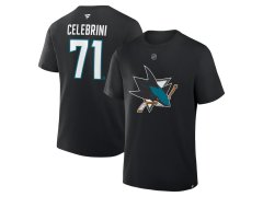 San Jose Sharks pánské tričko Macklin Celebrini #71 Authentic Stack Name and Number black