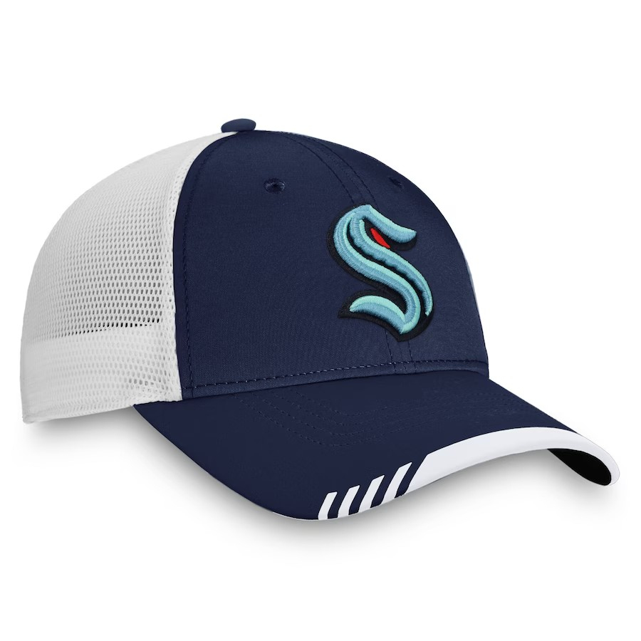 Seattle Kraken čepice baseballová kšiltovka Navy Authentic Pro Locker Room Trucker Adjustable