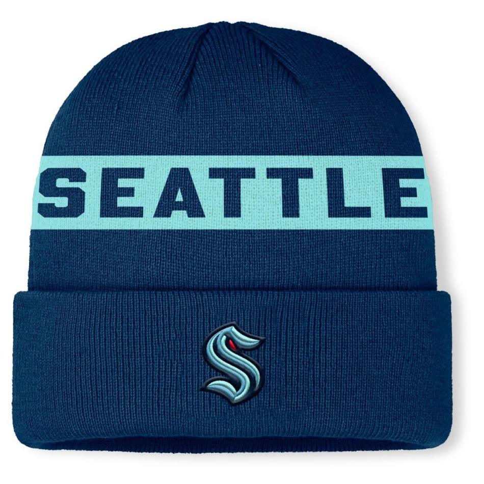 Seattle Kraken zimní čepice Authentic Pro A/Cap Cuffed inscription - Seattle Kraken kšiltovky, čepice, rukavice