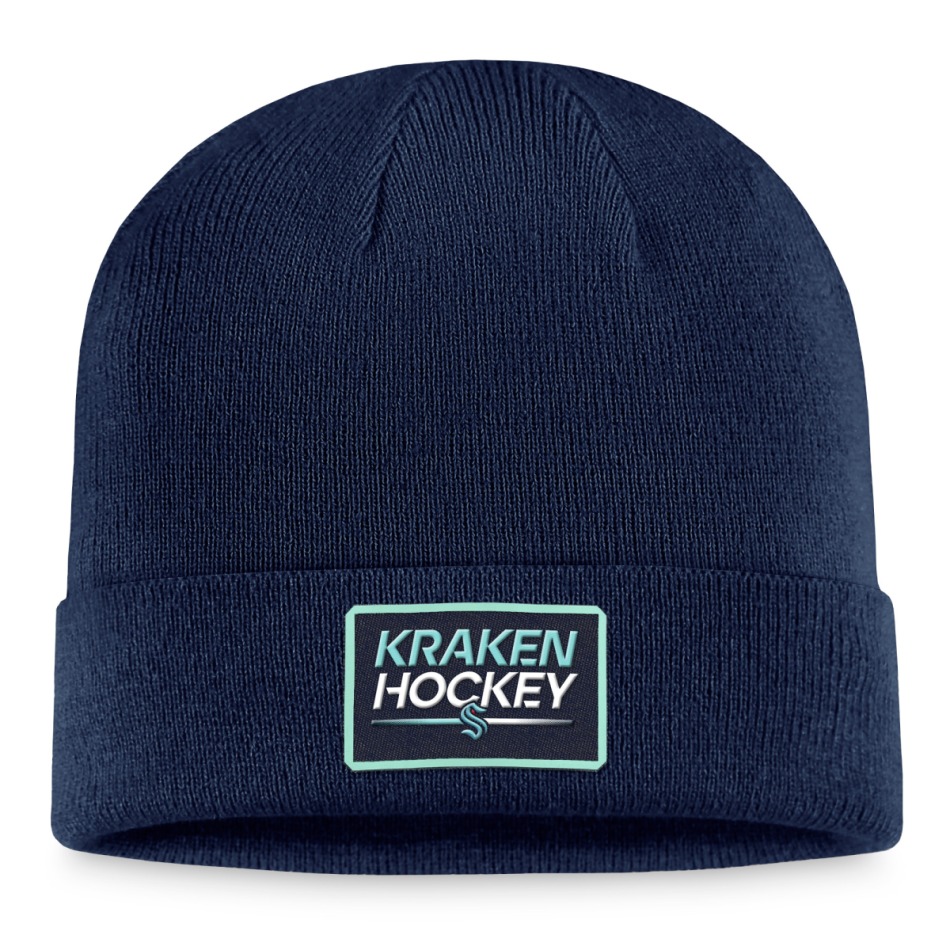 Seattle Kraken zimní čepice Authentic Pro Prime Cuffed Beanie navy - Seattle Kraken kšiltovky, čepice, rukavice