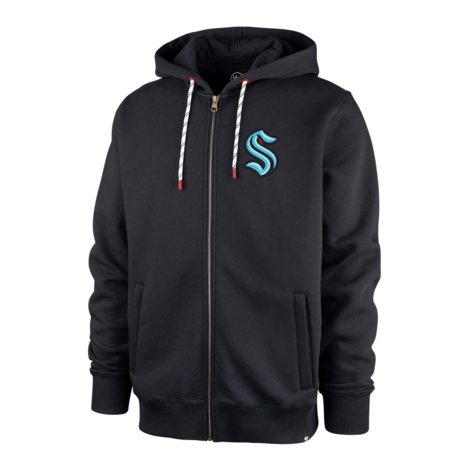 Seattle Kraken pánská mikina s&nbsp;kapucí back check 47 morris full zip hood - Seattle Kraken mikiny, bundy, kalhoty