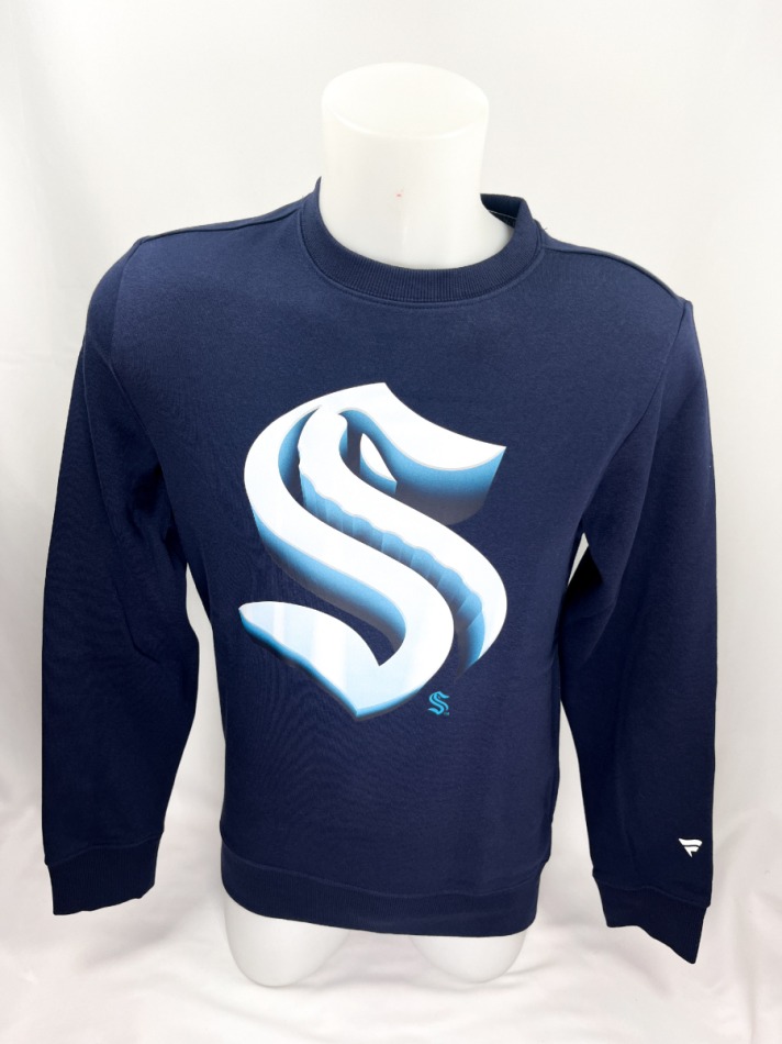 Seattle Kraken pánská mikina Chrome Graphic Crew Sweatshirt Maritime Blue