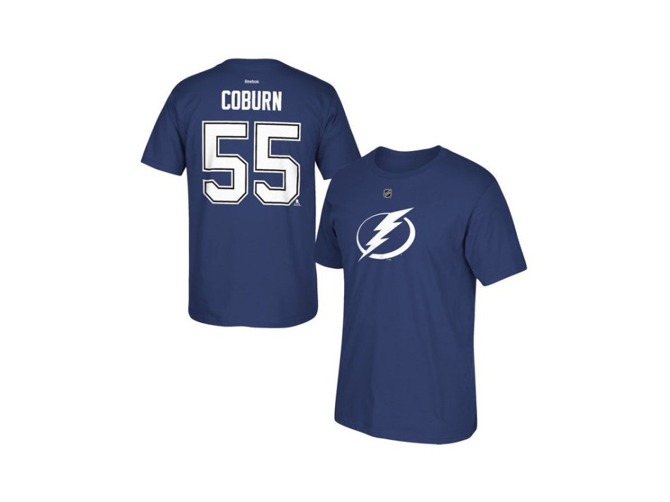 Tampa Bay Lightning pánské tričko NHL Braydon Coburn #55 Name & Number - Tampa Bay Lightning trička, polo trička, košile