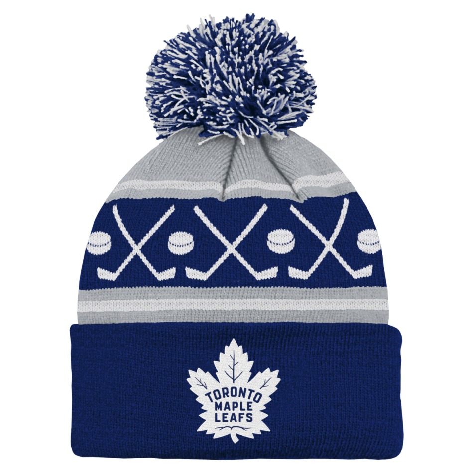 Toronto Maple Leafs dětská zimní čepice NHL Face-Off Cuff Pom - Toronto Maple Leafs dětské oblečení