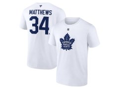 Toronto Maple Leafs pánské tričko Auston Matthews #34 Fanatics Authentic Stack Name & Number T-Shirt - White