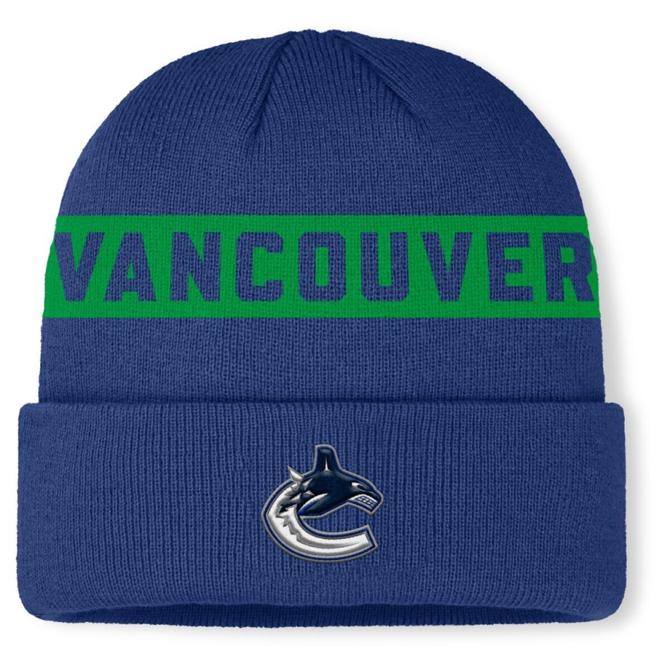 Vancouver Canucks zimní čepice Authentic Pro A/Cap Cuffed inscription - Vancouver Canucks kšiltovky, čepice, rukavice