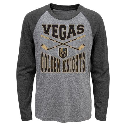 Vegas Golden Knights dětské tričko s&nbsp;dlouhým rukávem Cross Stick Ls Triblend Raglan - Vegas Golden Knights dětské oblečení