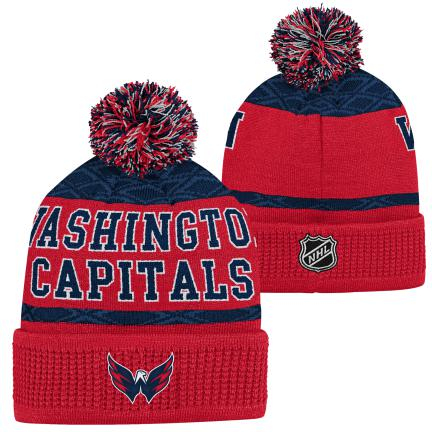 Washington Capitals dětská zimní čepice Puck Pattern Cuffed Pom - Washington Capitals dětské oblečení