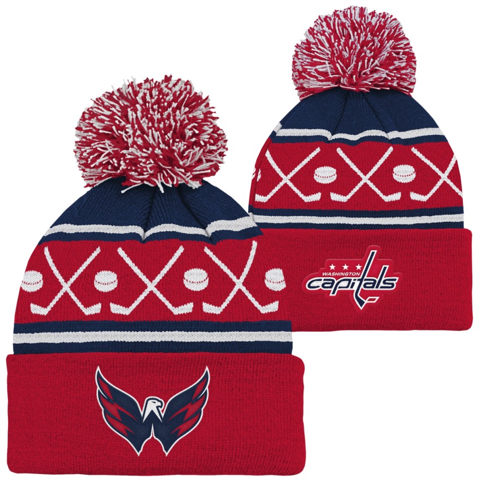 Washington Capitals dětská zimní čepice NHL Face-Off Cuff Pom
