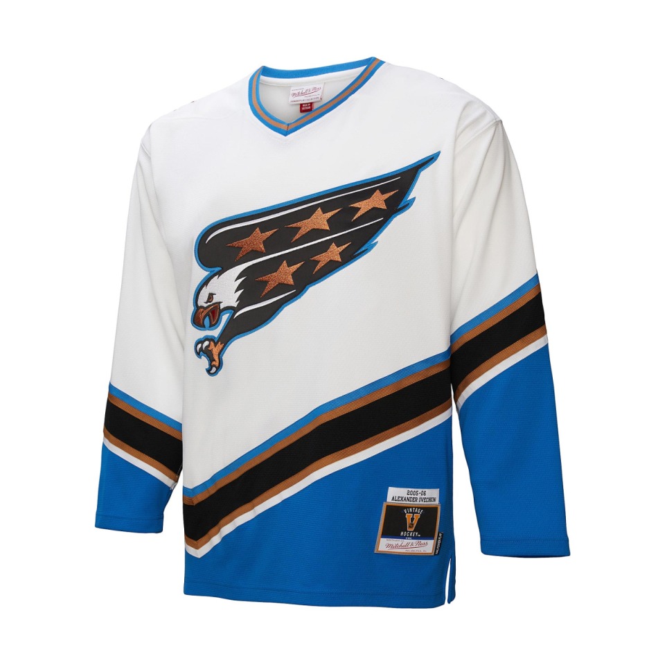 Washington Capitals hokejový dres Alexander Ovechkin 2005 NHL White Jersey - Washington Capitals dresy