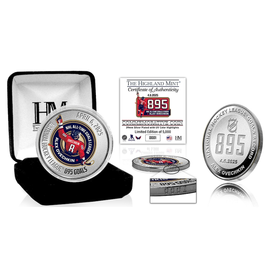 Washington Capitals sběratelská mince Alex Ovechkin #8 The GR8 Chase Scorer 39mm Silver Coin - Washington Capitals ostatní suvenýry