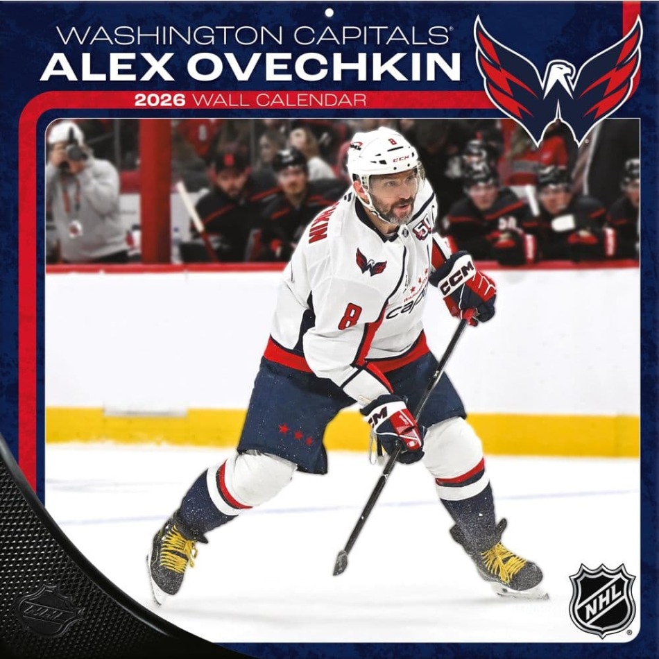 Washington Capitals kalendář #8 Alexander Ovechkin 2026 Wall - Washington Capitals vlajky, plakáty